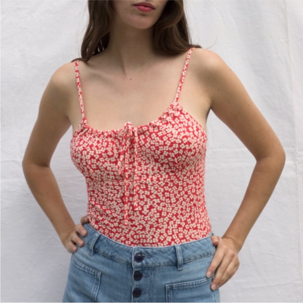 Rouje Paris Darius Floral Top Red White Size 40 US 8